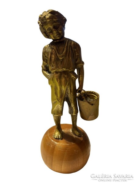 Boy carrying water, bronze