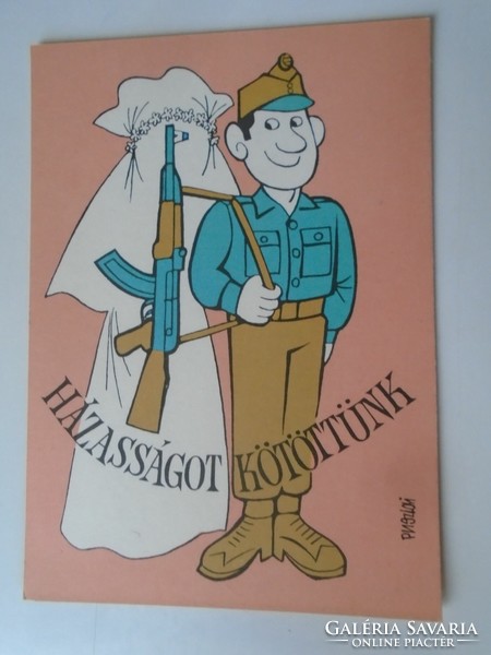 D200041  Humoros katonai képeslapok  1984  - 8 db