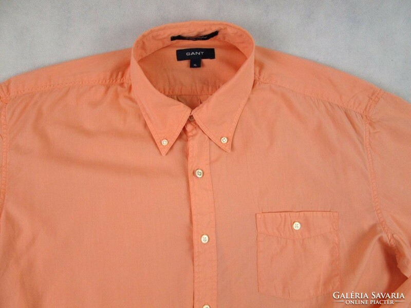 Original gant (xl) elegant long-sleeved men's shirt in peach color