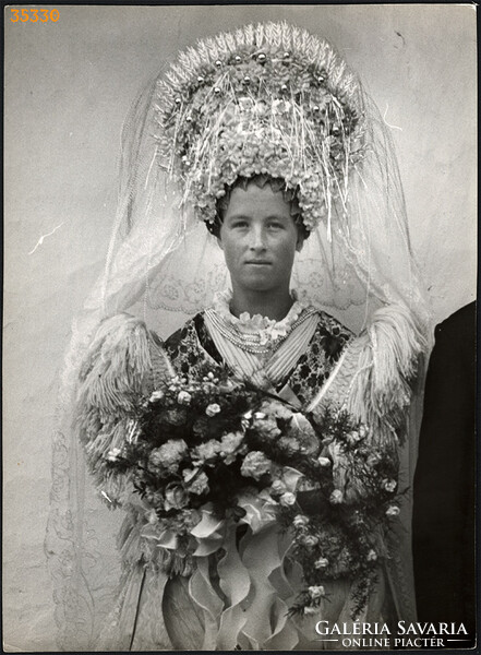 Larger size, photo art work by István Szendrő. Young woman, wedding, bride, strange