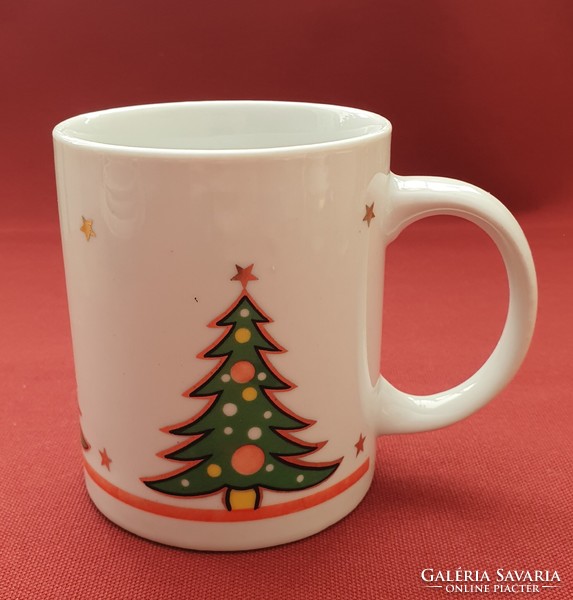 Christmas tree patterned porcelain mug cup