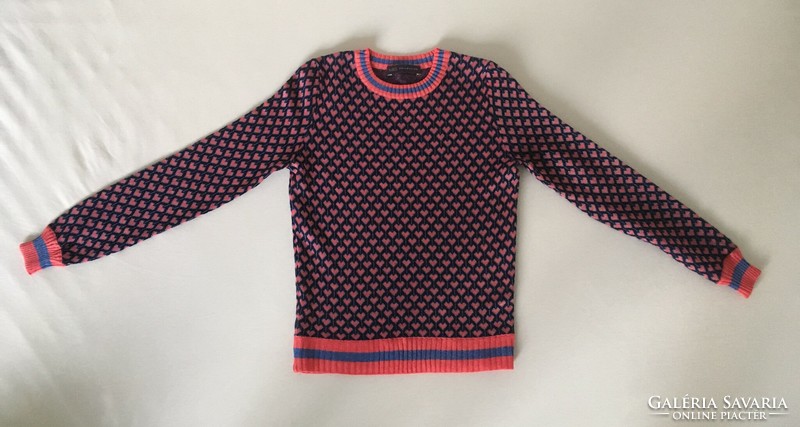 New m&s collection (marks&spencer) colorful, heart pattern knitted sweater, hoodie xs/s, 36, uk8