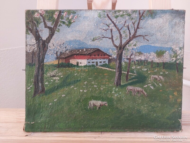 (K) antique landscape painting 32x25 cm