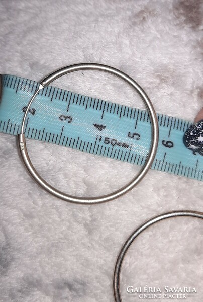 Silver 3.5 cm hoop earrings