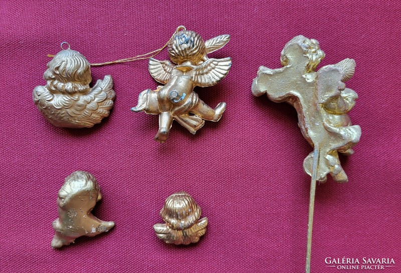 5db karácsonyi angyal angyalka figura dísz kellék dekoráció arany szín
