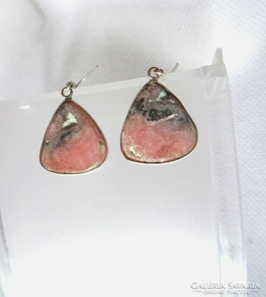 Rhodochrosite mineral earrings