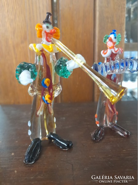 Murano glass mini clown 5-member band. 9 Cm.