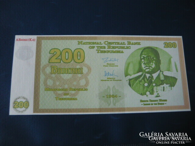 Chegumbia 200 Bamaki 1984 wildebeest! Rare fantasy paper money! Ouch!