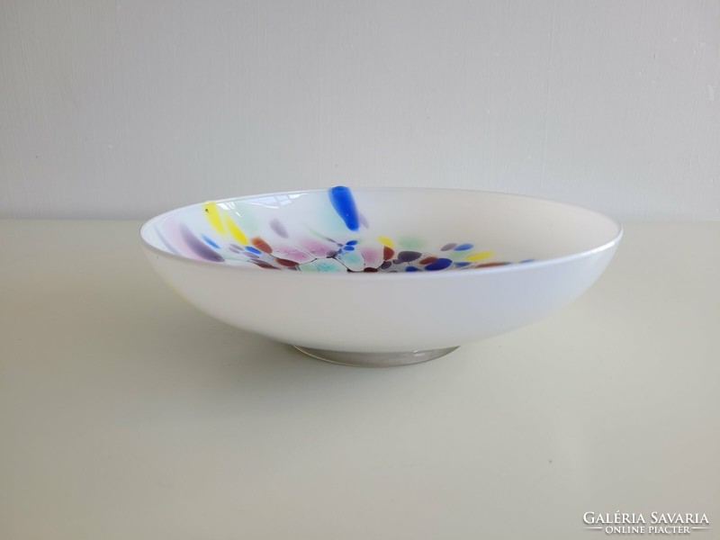 Murano glass bowl colored laminated glass decorative bowl with base 26 cm center of the table
