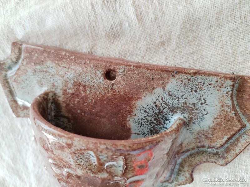 Szenteltvíz tartó - kézműves kerámia / ódon jelleggel