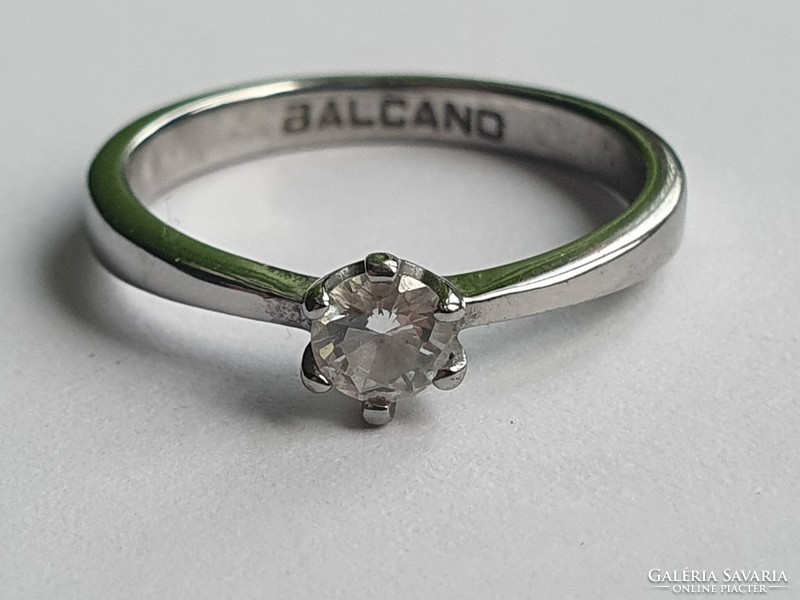 Balcano solitaire zirconia stone stainless steel ring