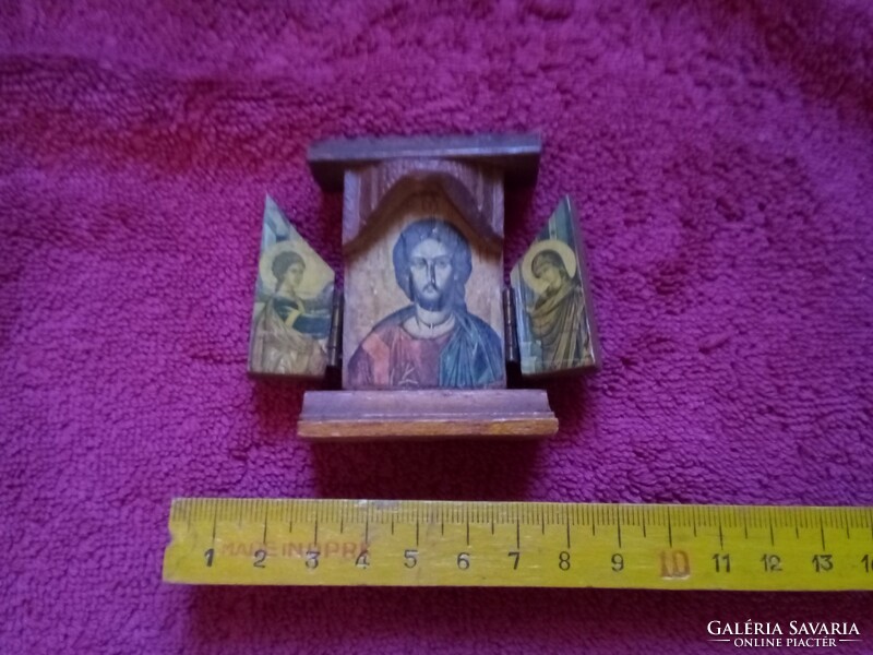 Kinyitható mini fa ikon, egyházi ereklye