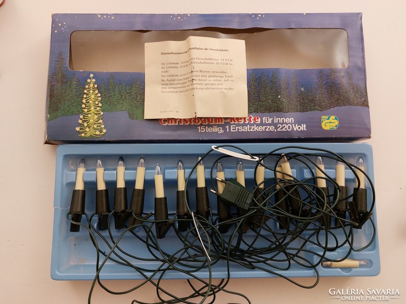 Retro karácsonyfa égősor régi fényfüzér izzósor