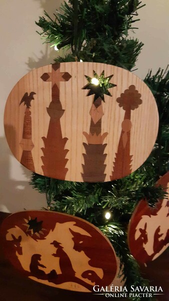 Karácsonyfa dísz: 2 oldalas Kézzel készűlt alkotás