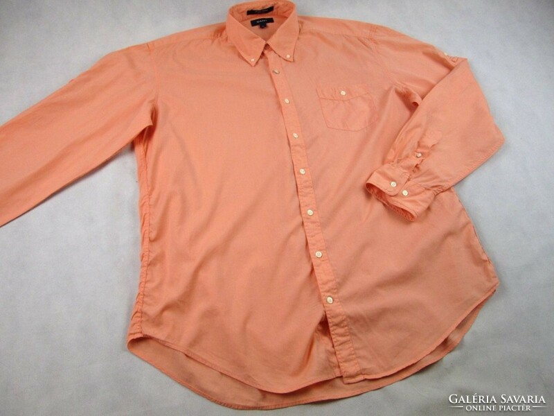 Original gant (xl) elegant long-sleeved men's shirt in peach color