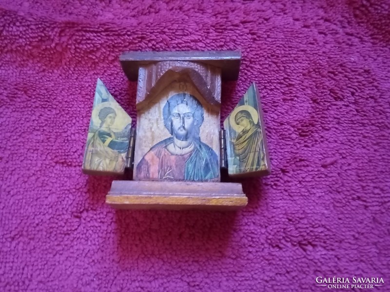 Openable mini wooden icon, church relic