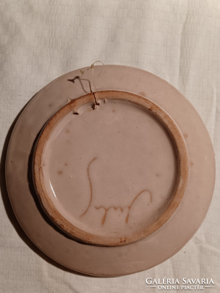 Retro applied art glazed ceramic wall plates series 4 - marked