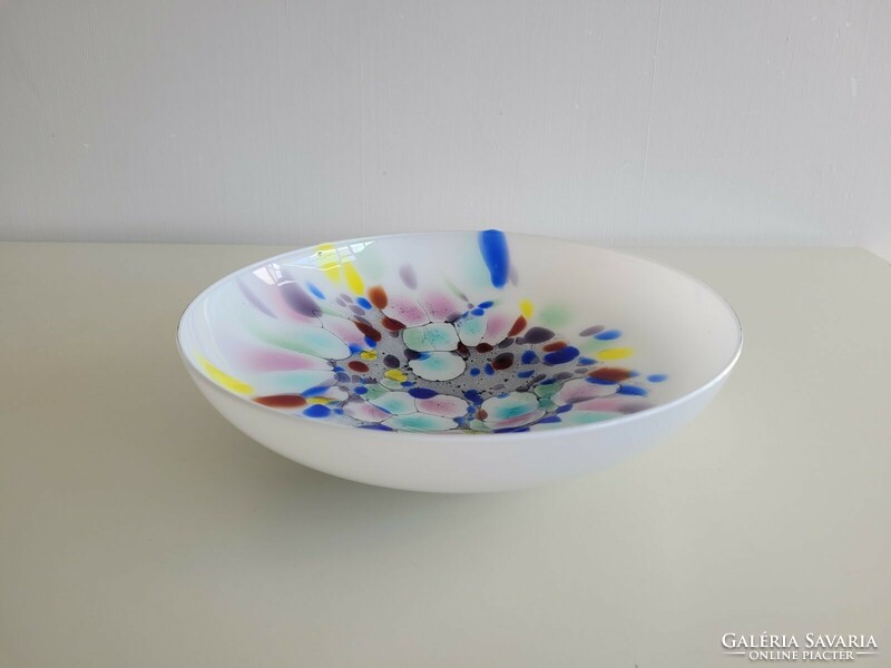 Murano glass bowl colored laminated glass decorative bowl with base 26 cm center of the table