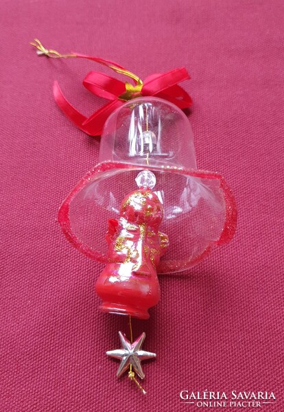 Old Christmas glass bell bell with angel ornament accessory decoration