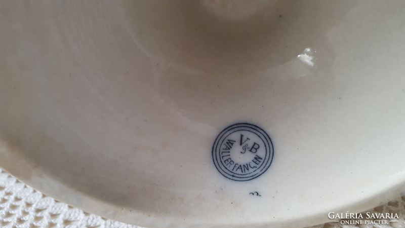 Antik Villeroy Boch Wallerfangen Sanghai porcelán talpas tortatál