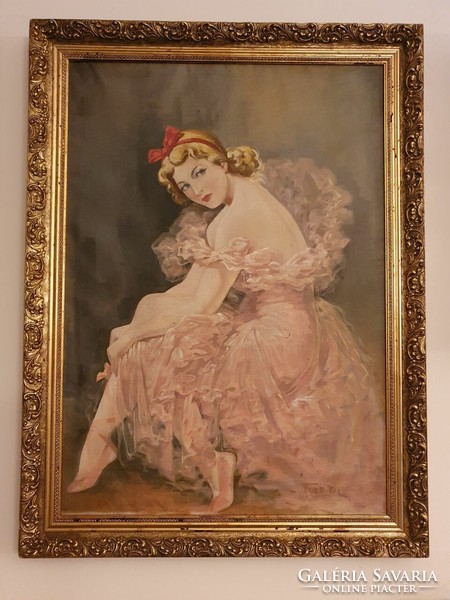 Rózsaszín ruhás balerina festmény