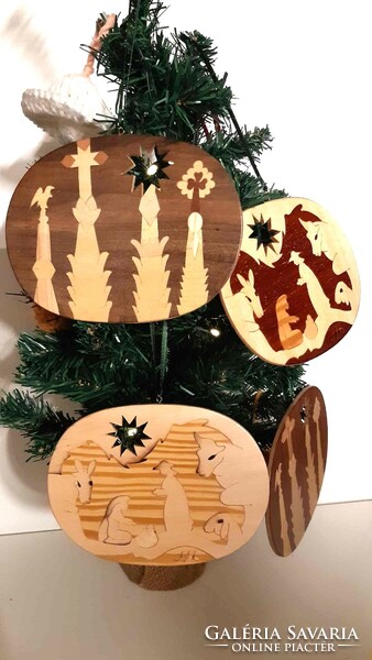 Christmas tree decoration: 2-sided handmade work