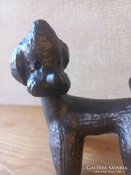 Retro Hungarian ceramics. Clára the gardener. Poodle dog
