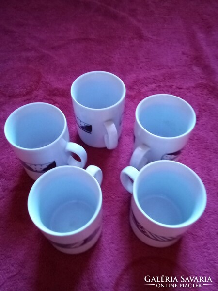Rare modern Zsolnay porcelain tea set for 5 people for Christmas festive occasions