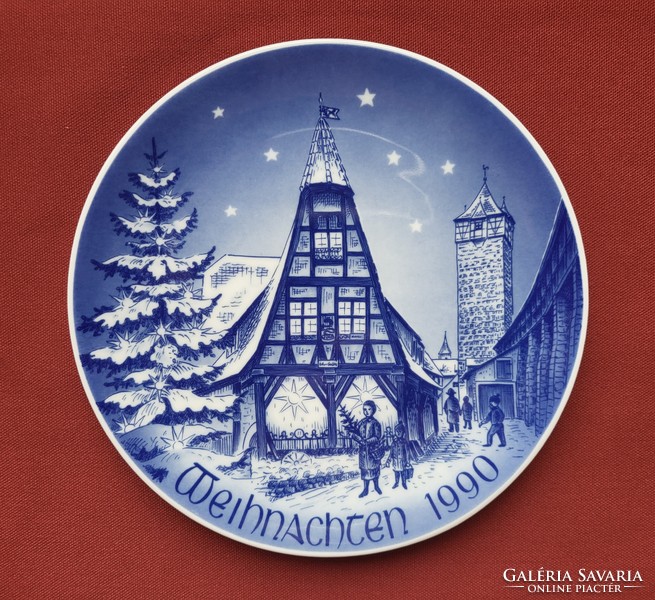 Bareuther bavaria limited series German porcelain hanging wall plate Christmas winter picture 1990