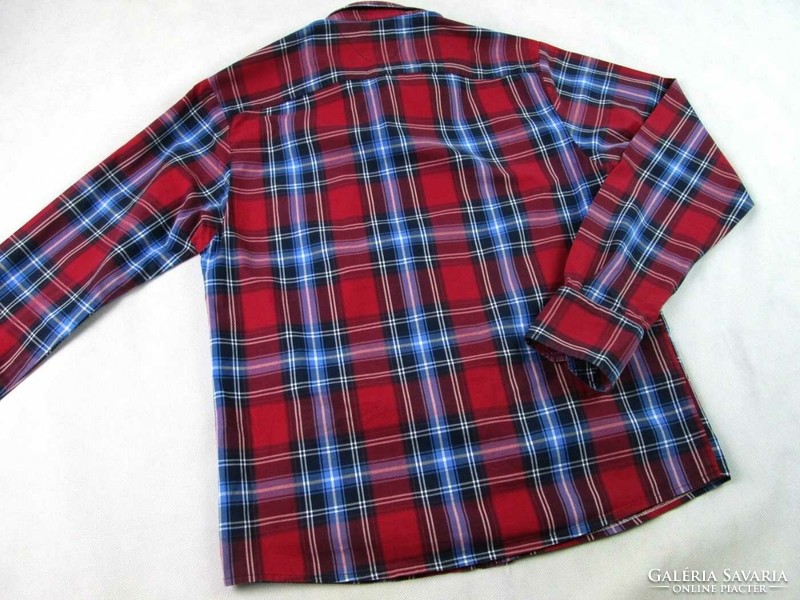 Original tommy hilfiger (s) elegant checkered long sleeve men's shirt