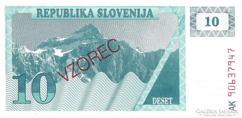10 tolár tolárjev 1990 ZVOREC MINTA Szlovénia UNC