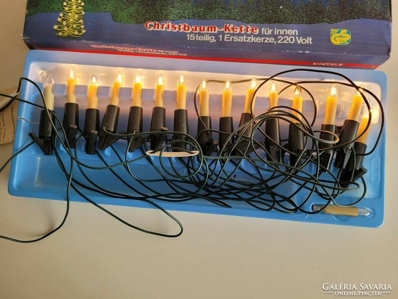 Retro karácsonyfa égősor régi fényfüzér izzósor