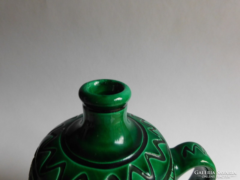 Józsa János korund - green bottle 21 cm