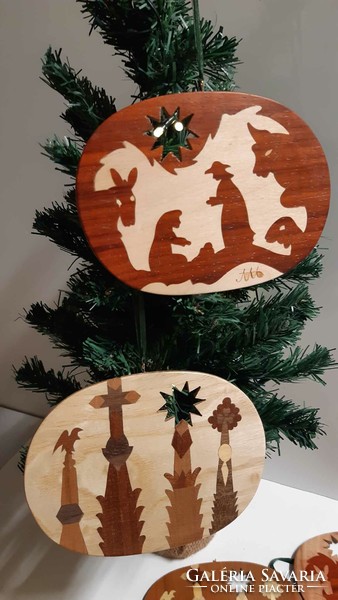 Christmas tree decoration: 2-sided handmade work