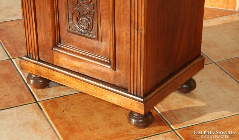 Old German carved bedside table