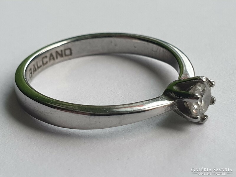 Balcano solitaire zirconia stone stainless steel ring