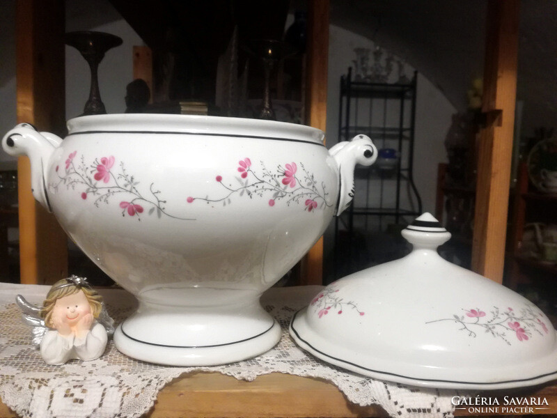Antique bieder elbogen footed soup bowl - art&decoration