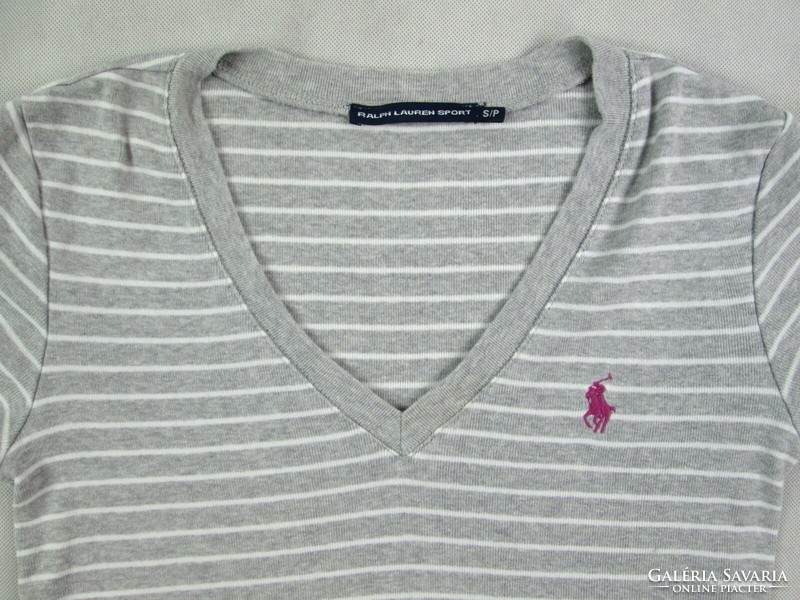 Original ralph lauren (s) striped short sleeve women's elastic t-shirt top