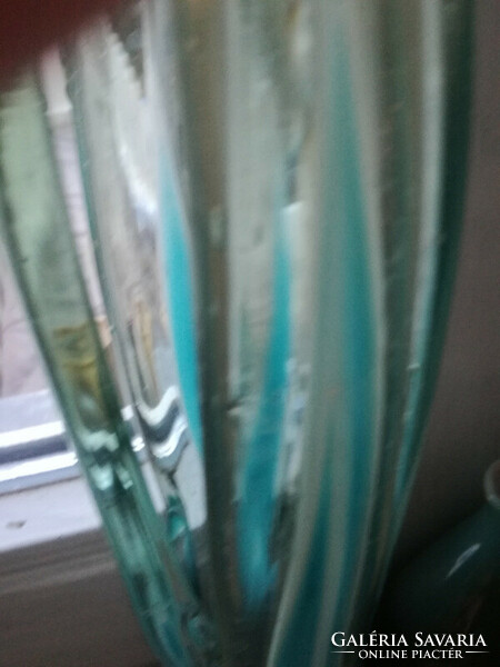 28 Cm turquoise glass artist decorative vase - art&decoration