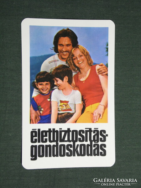 Kártyanaptár, Állami Biztosító, család modell, 1977,   (4)