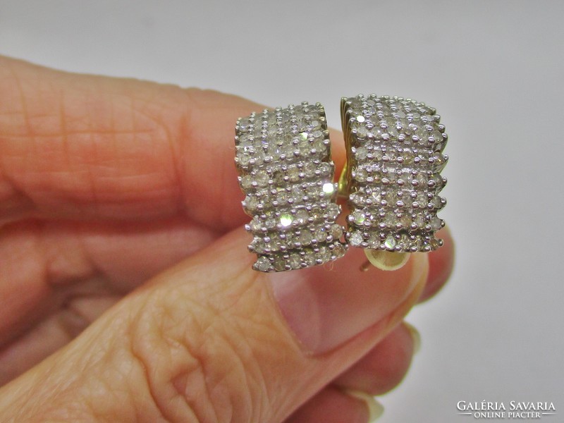 Beautiful old 9kt gold earrings with diamonds 1.188ct