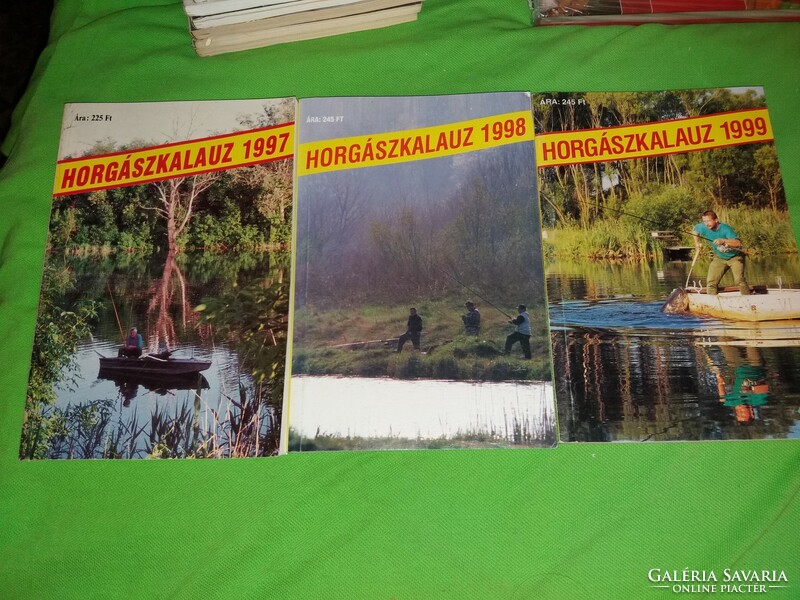 1990-1999 HORGÁSZKALAUZ évkönyvek kalendáriumok 9 db szép állapotban egyben a képek szerint