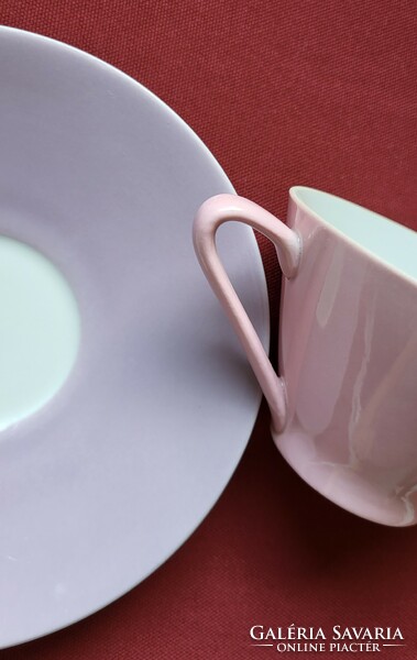 Lilien Austria Austrian porcelain coffee tea set cup saucer plate pink purple