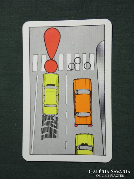 Kártyanaptár, Közlekedésbiztonsági Tanács, grafikai rajzos, 1977,   (4)