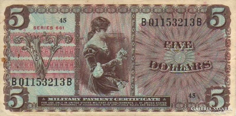 5 Dollars 1958 usa military military