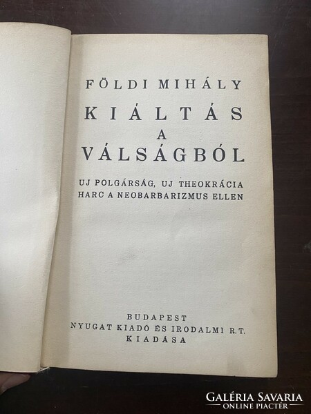 Földi Mihály: Kiáltás a válságból (1936)