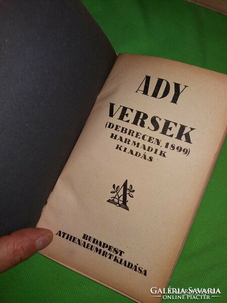 Ady Endre művei egyöntetű, gyűjteményes kiadása I-VIII képek szerint ATHENEUM