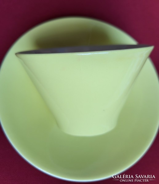 Lilien Ausztria osztrák porcelán kávés teás szett csésze csészealj tányér sárga