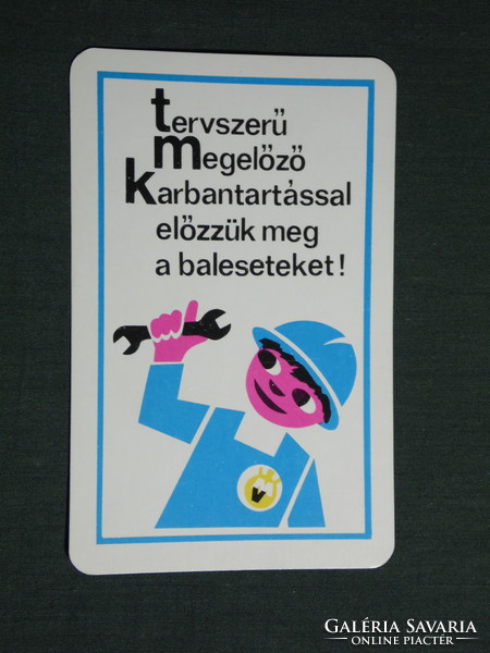 Card calendar, occupational health and safety department, graphic artist, humorous, protective equipment, 1977, (4)