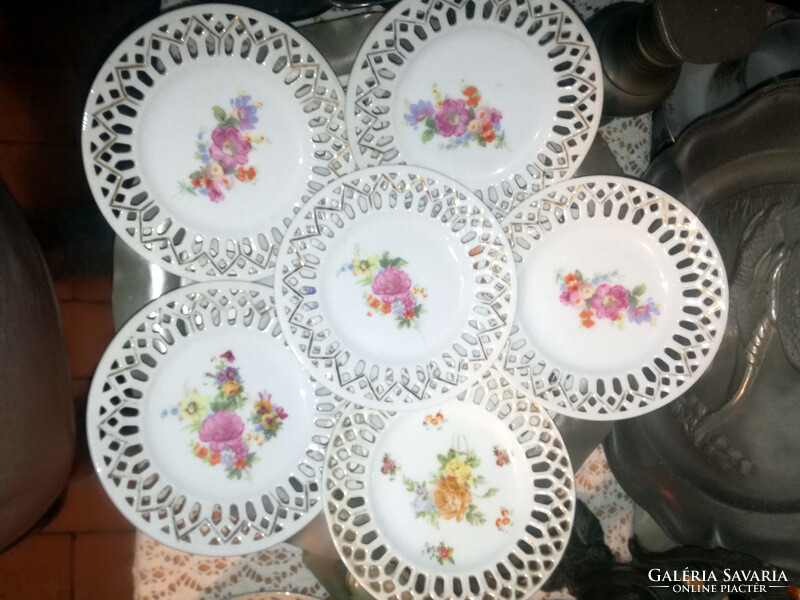 Antique Czech victoria porcelain cake / dessert set